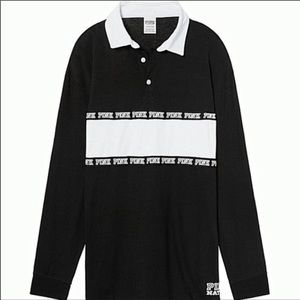 Victoria’s Secret PINK Shirt Rugby Black Trendy